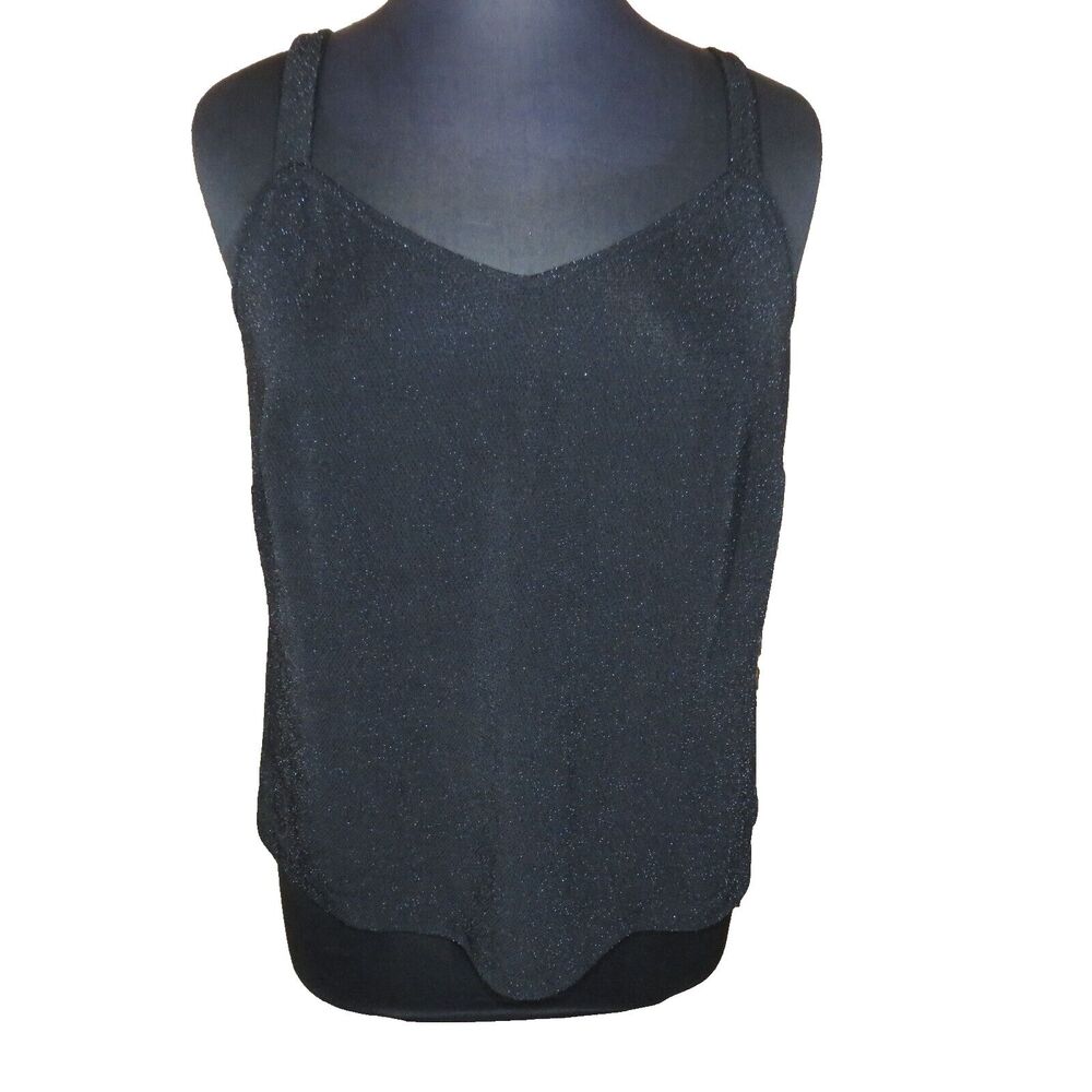 Alex Evenings Vintage Black Sparkly Dressy Tank Top Plus Size 2X